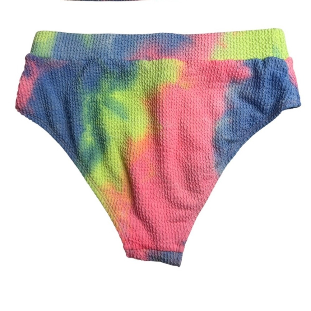Cupshe NWT Tie-Dye Wash Textured Scoop Neck Top & High Waist Bikini Set Size M - Picture 7 of 12